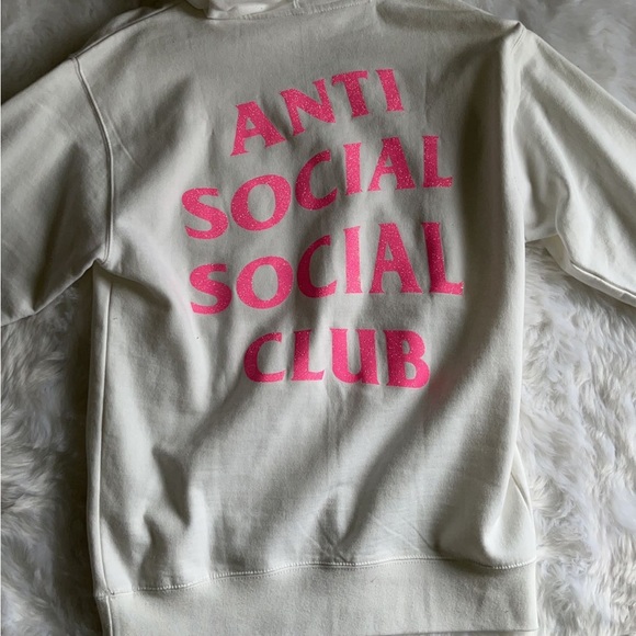 ANTI SOCIAL SOCIAL CLUB GLITTERY PINK HOODIE !! - Picture 3 of 4